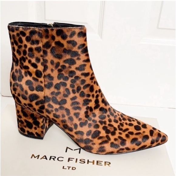 Marc Fisher Animal Print Ankle Booties - Picture 1 of 9